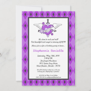 invitation de fête d'anniversaire de Tatto de punk