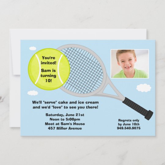 Invitation De Fete D Anniversaire De Tennis Zazzle Be