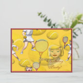 Invitation de fête d'anniversaire de tennis (Debout devant)