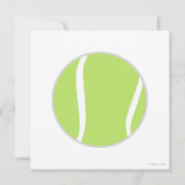 Invitation de fête d'anniversaire de tennis (Dos)