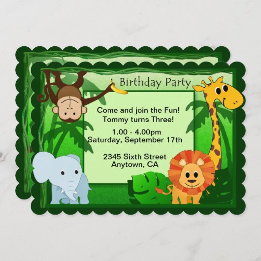 Invitation de fête d'anniversaire de thème de (Devant / Derrière)