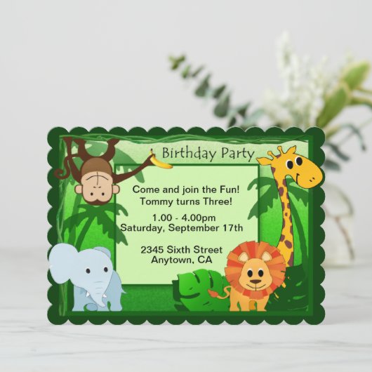 Invitation de fête d'anniversaire de thème de (Debout devant)