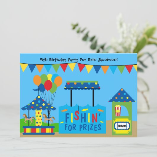 Invitation de fête d'anniversaire de thème de (Debout devant)