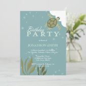 Invitation de fête d'anniversaire de thème d'océan (Debout devant)