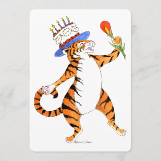 Invitation de fête d'anniversaire de tigre de