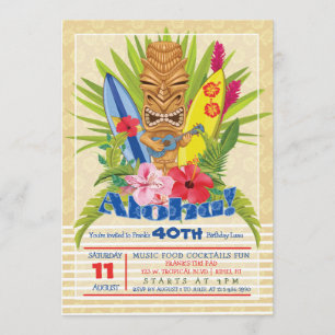 Invitation de fête d'anniversaire de Tiki