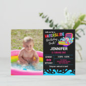 Invitation de fête d'anniversaire de toboggan (Debout devant)