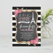 Invitation de fête d'anniversaire de Tour Eiffel (Debout devant)