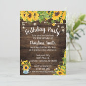 Invitation de fête d'anniversaire de tournesol - (Debout devant)