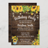 Invitation de fête d'anniversaire de tournesol - (Devant / Derrière)