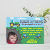 Invitation de fête d'anniversaire de tracteur (Debout devant)