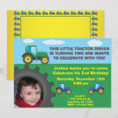 Invitation de fête d'anniversaire de tracteur (Devant / Derrière)