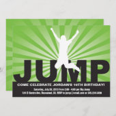 Invitation de fête d'anniversaire de trempoline (Devant / Derrière)