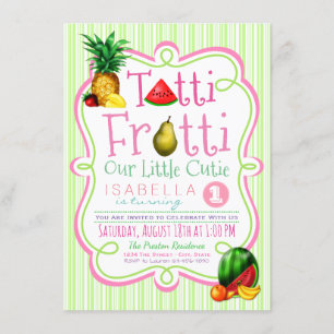 Invitation de fête d'anniversaire de Tutti Frutti
