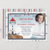 Invitation de fête d'anniversaire de voilier avec (Devant / Derrière)