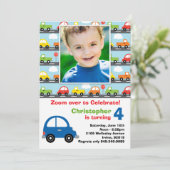 Invitation de fête d'anniversaire de voiture (Debout devant)