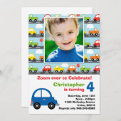 Invitation de fête d'anniversaire de voiture (Devant / Derrière)