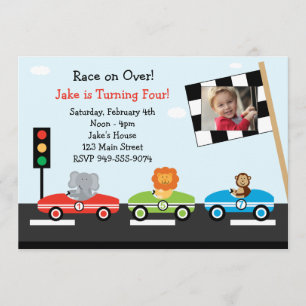 Invitation de fête d'anniversaire de voiture de