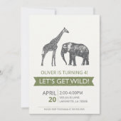 Invitation de fête d'anniversaire de Wild Safari (Devant)
