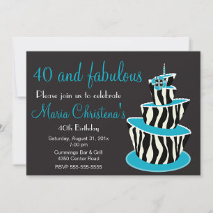 Invitation de fête d'anniversaire de zèbre fabuleu