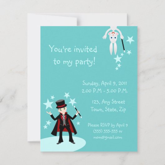 Invitation de fête d'anniversaire d'enfant de (Dos)