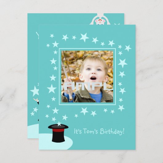 Invitation de fête d'anniversaire d'enfant de (Devant / Derrière)