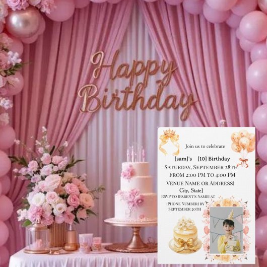 Invitation de fête d'anniversaire des 10 ans de ga