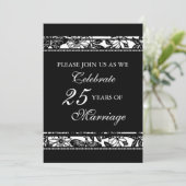 Invitation de fête d'anniversaire des 25 ans à mot (Debout devant)