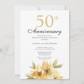 Invitation de fête d'anniversaire des 50 ans Elega (Devant)