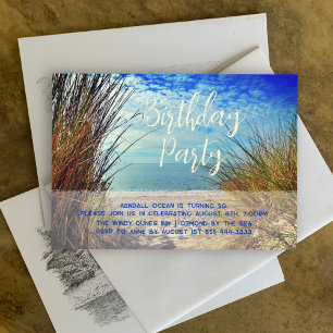 Invitation de fête d'anniversaire des dunes de mer