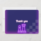 Invitation de fête d'anniversaire des échecs photo (Dos)