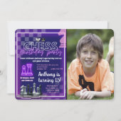 Invitation de fête d'anniversaire des échecs photo (Devant)