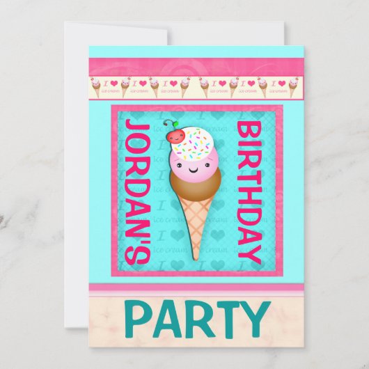 Invitation de fête d'anniversaire des enfants (Devant)