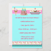 Invitation de fête d'anniversaire des enfants (Dos)