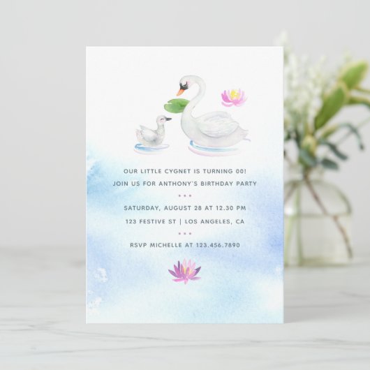 Invitation de fête d'anniversaire des enfants d'aq (Debout devant)