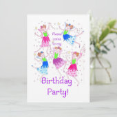 Invitation de fête d'anniversaire des fées (Debout devant)