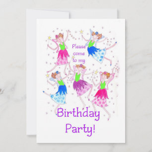 Invitation de fête d'anniversaire des fées