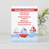 Invitation de fête d'anniversaire des voiliers du (Debout devant)