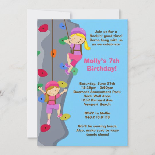 Invitation De Fete D Anniversaire D Escalade De Zazzle Be