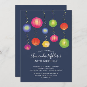 Invitation de fête d'anniversaire d'été de lampion