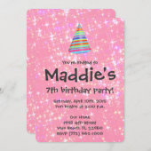 Invitation de fête d'anniversaire d'étincelle de (Devant / Derrière)