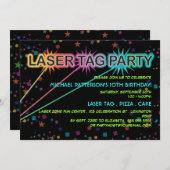 Invitation de fête d'anniversaire d'étiquette de (Devant / Derrière)