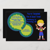 Invitation de fête d'anniversaire d'étiquette de (Devant / Derrière)