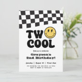 Invitation de fête d'anniversaire deux cool visage (Debout devant)