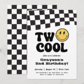 Invitation de fête d'anniversaire deux cool visage (Devant / Derrière)