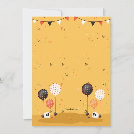 Invitation de fête d'anniversaire d'Halloween (Dos)