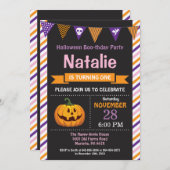 Invitation de fête d'anniversaire d'Halloween (Devant / Derrière)