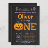 Invitation de fête d'anniversaire d'Halloween (Devant / Derrière)