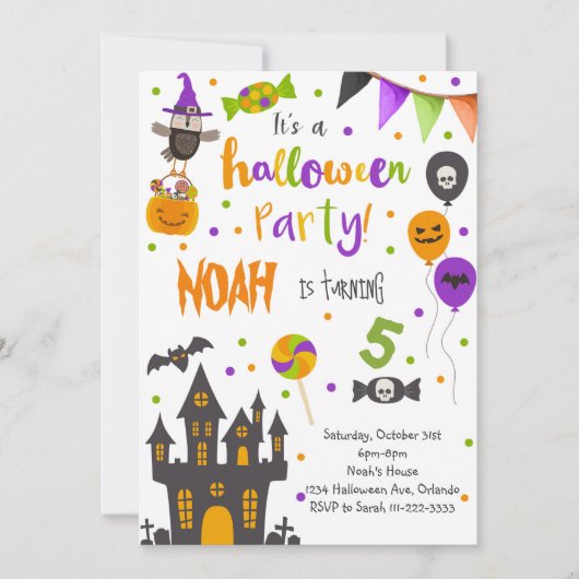 Invitation de fête d'anniversaire d'Halloween (Devant)