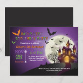 Invitation de fête d'anniversaire d'Halloween (Devant / Derrière)